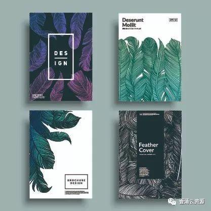 【S0075】【素材】时尚创意热带植物叶子英文卡片封面传单海报背景矢量图片设计素材