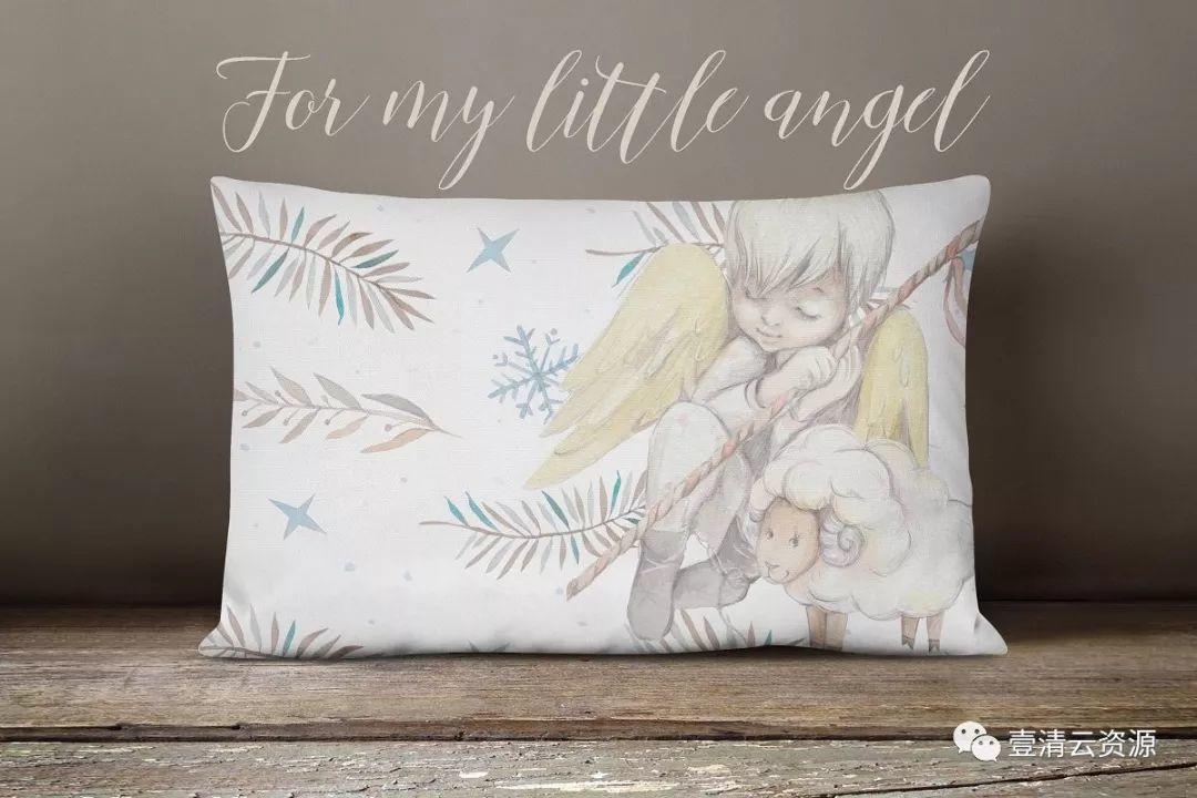 【S0114】【素材】圣诞节日素材-手绘水彩天使素材包 “Little angel”
