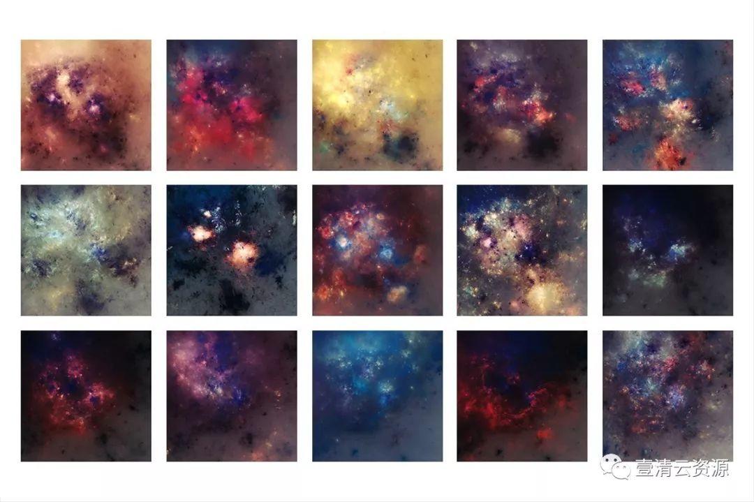 【S0145】【素材】创意抽象纹理系列15款类星云抽象纹理背景星空素材PNG合集