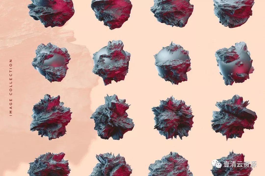 【S0147】【素材】创意抽象纹理系列24个彩虹色有机形状纹理彩色设计素材源文件