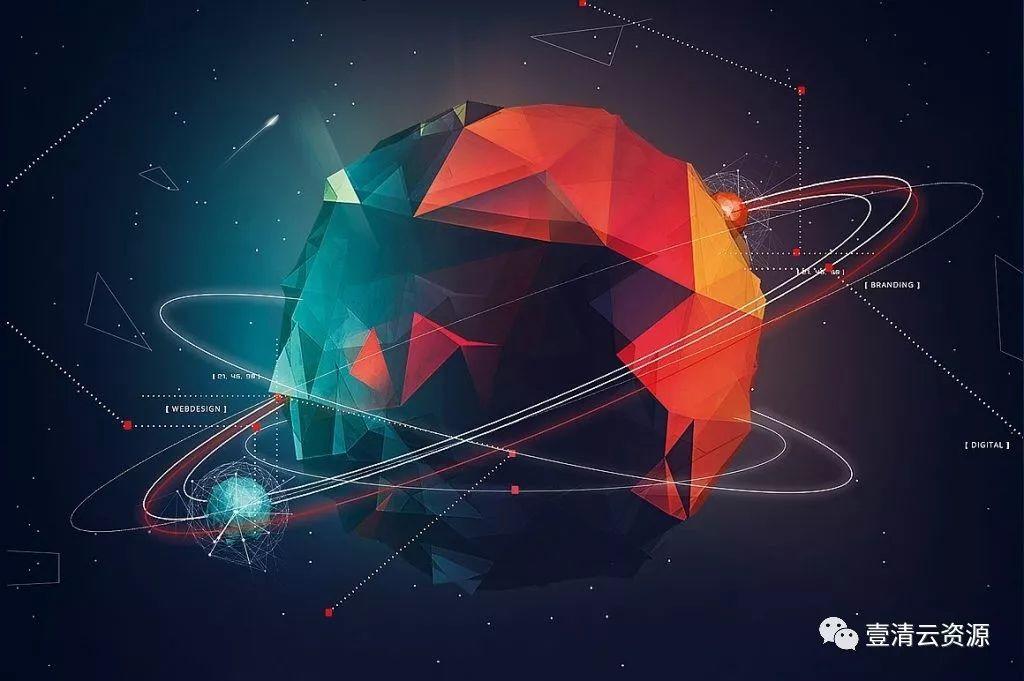 【S0158】【素材】多边形星球宇宙太空科技线条PSD炫酷客户海报模板设计素材