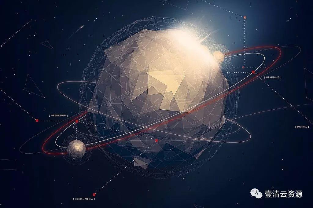 【S0158】【素材】多边形星球宇宙太空科技线条PSD炫酷客户海报模板设计素材