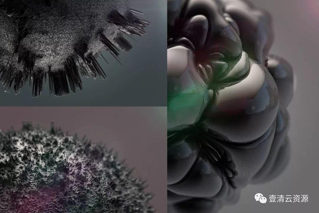 【S0170】【素材】创意抽象纹理系列12个独特纹理球体放射扩散形状素材源文件