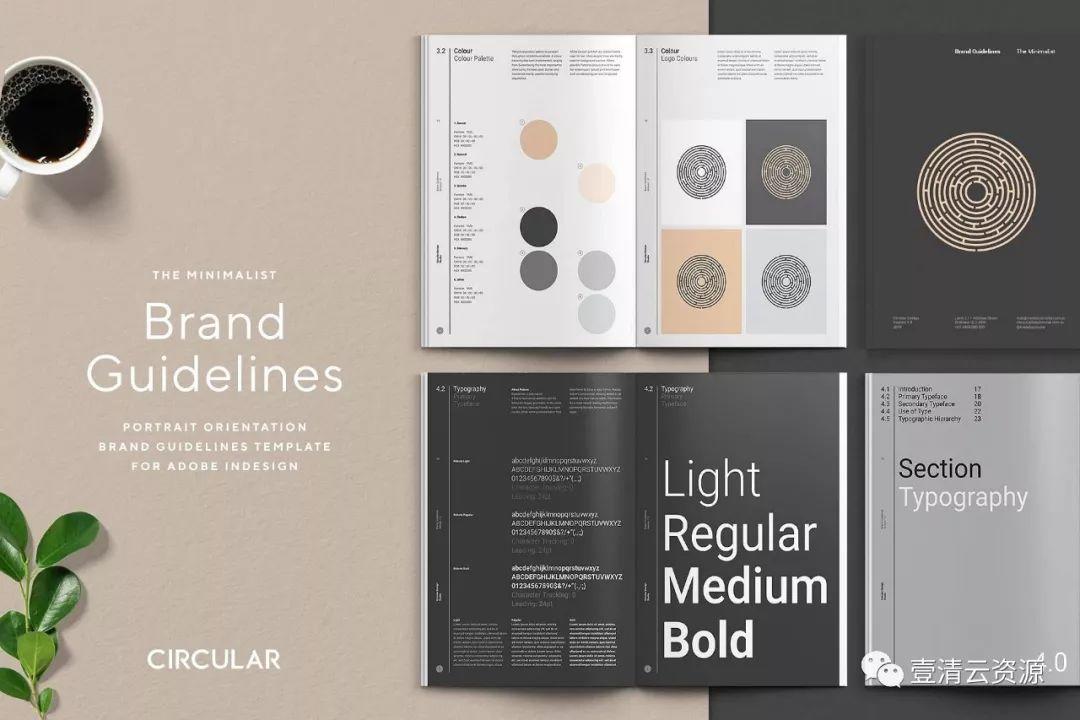 【S0177】【素材】极简主义的品牌规范指南杂志InDesign模板下载 THE MINIMALIST Bundle Pack