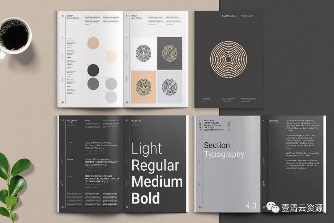 【S0177】【素材】极简主义的品牌规范指南杂志InDesign模板下载 THE MINIMALIST Bundle Pack