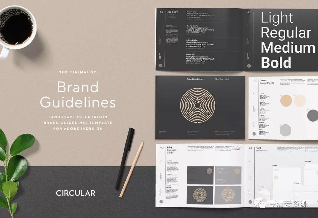 【S0177】【素材】极简主义的品牌规范指南杂志InDesign模板下载 THE MINIMALIST Bundle Pack