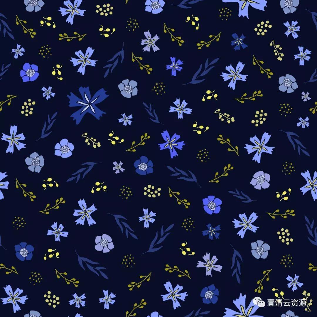 【S0193】【素材】淡雅优雅花朵叶子花卉EPS矢量图案背景图片 AI设计美工素材