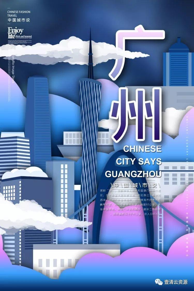 【S0240】【素材】古典景点古建筑中国风国潮城市海报插画扁平印象地标PSD设计素材