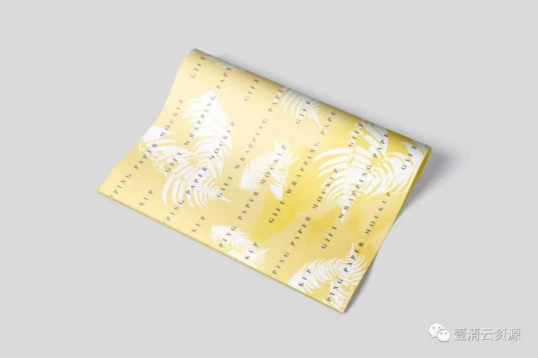 【S0262】【素材】礼品包装纸图案印花设计预览样机模板