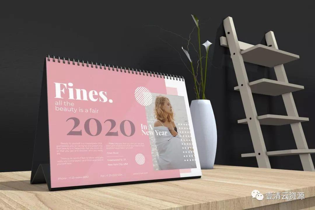 【S0263】【素材】2020年时尚活页台历设计模板EPS设计素材源文件