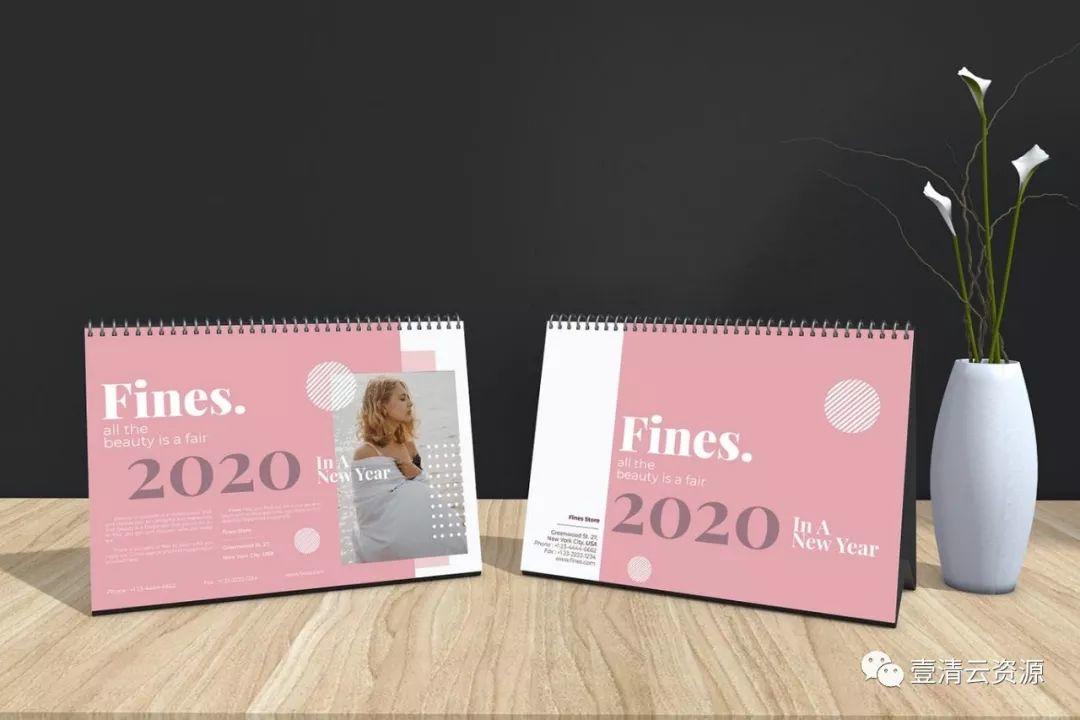 【S0263】【素材】2020年时尚活页台历设计模板EPS设计素材源文件