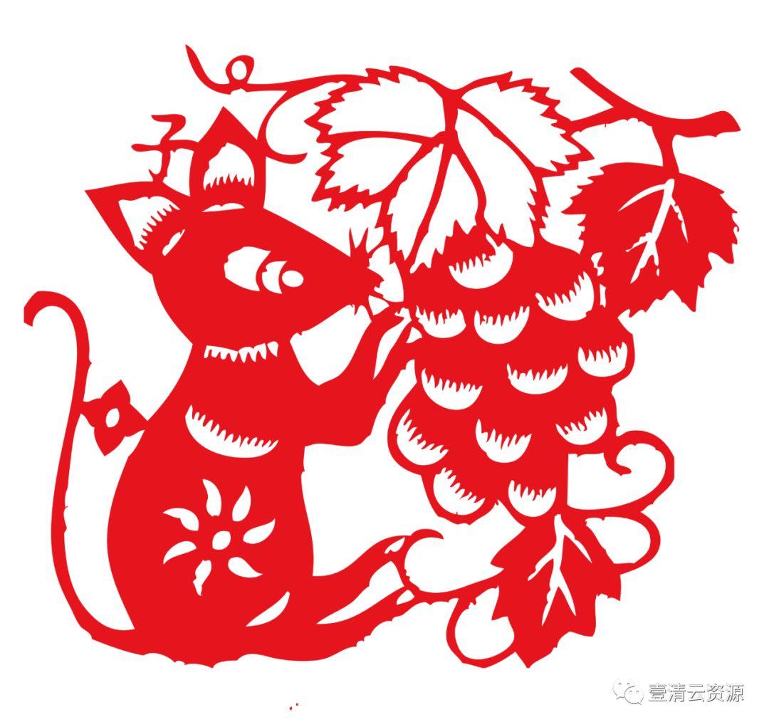 【S0285】【素材】2020中国风民俗简约 鼠年剪纸图案PNG设计素材源文件