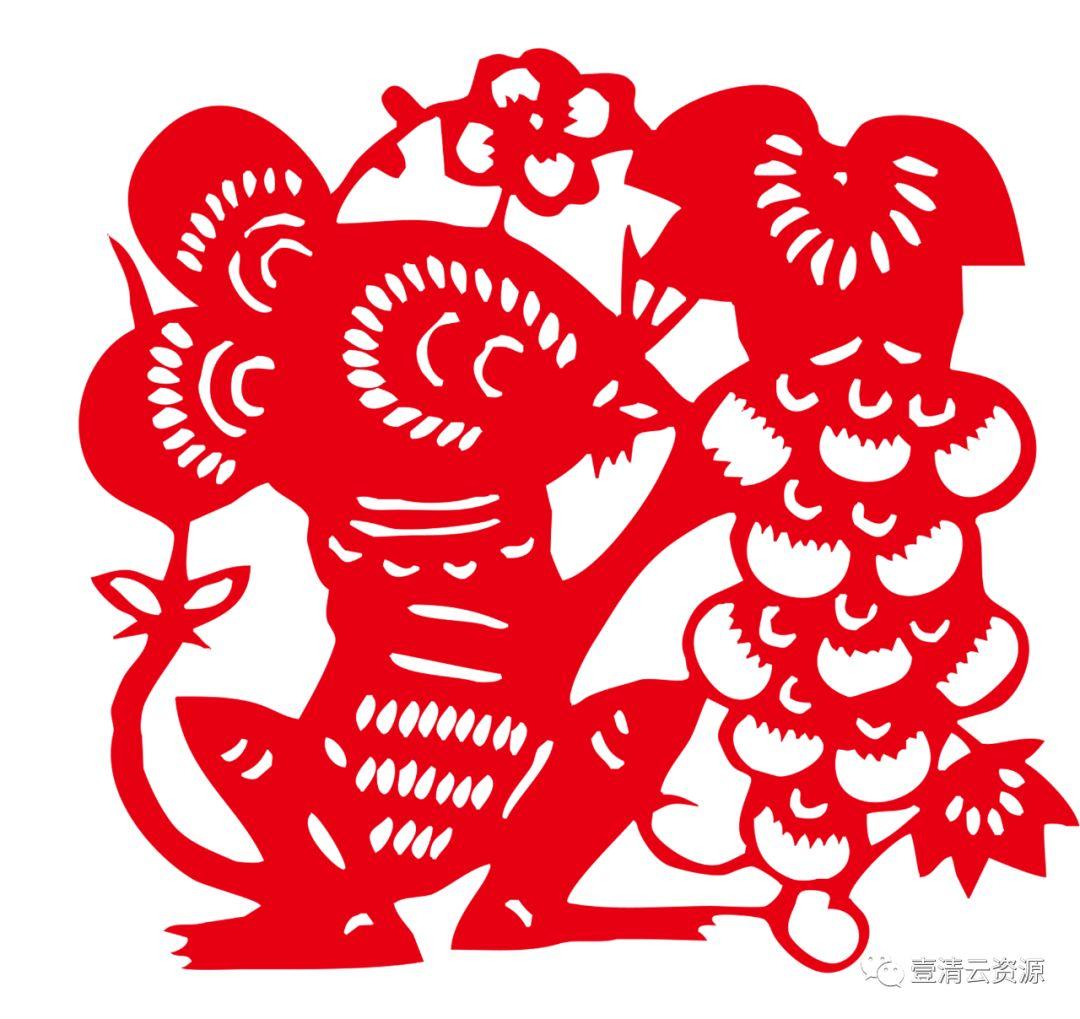 【S0285】【素材】2020中国风民俗简约 鼠年剪纸图案PNG设计素材源文件