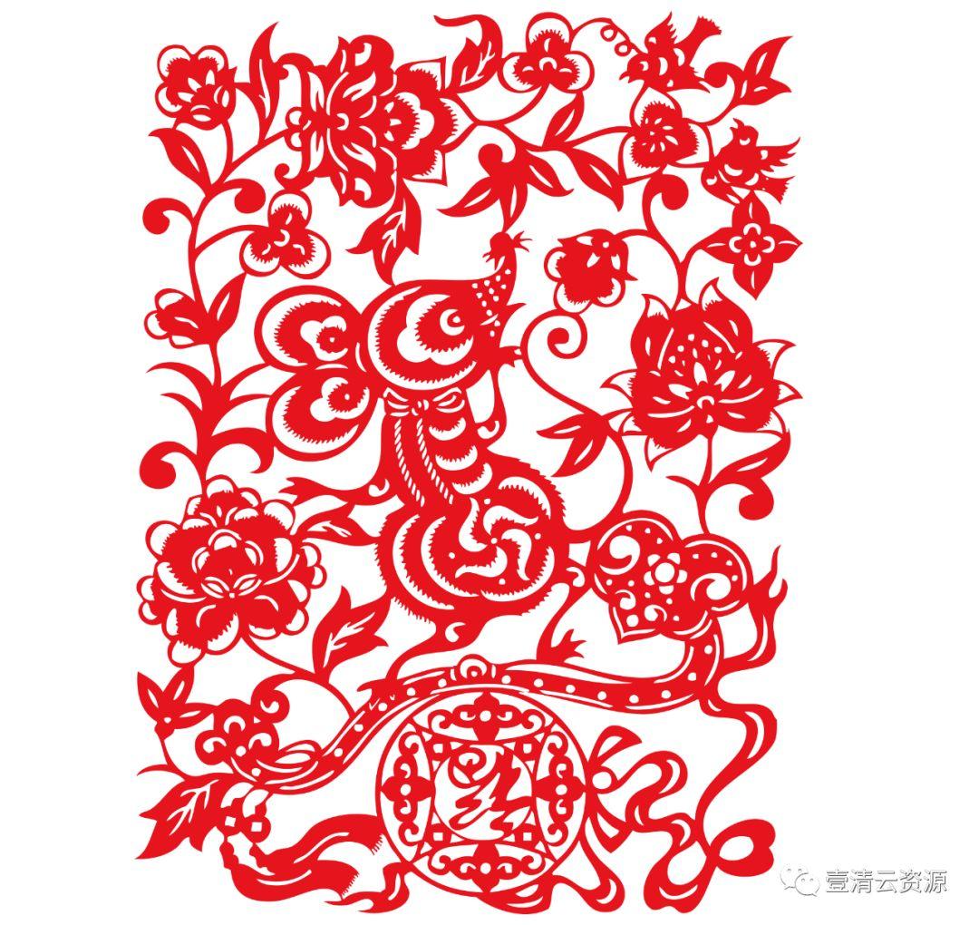 【S0285】【素材】2020中国风民俗简约 鼠年剪纸图案PNG设计素材源文件