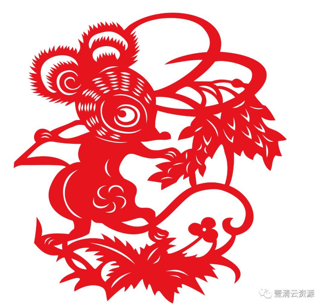 【S0285】【素材】2020中国风民俗简约 鼠年剪纸图案PNG设计素材源文件