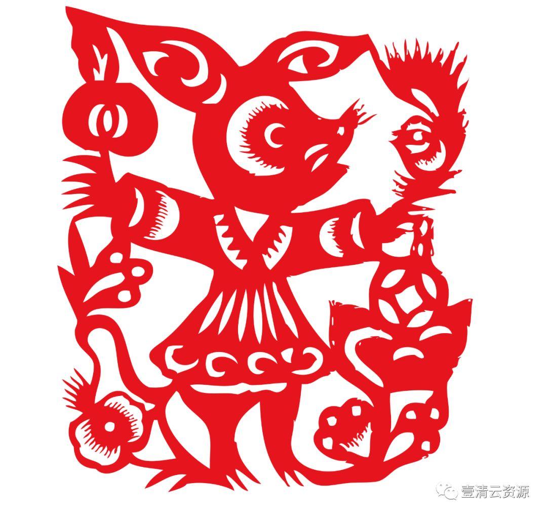 【S0285】【素材】2020中国风民俗简约 鼠年剪纸图案PNG设计素材源文件