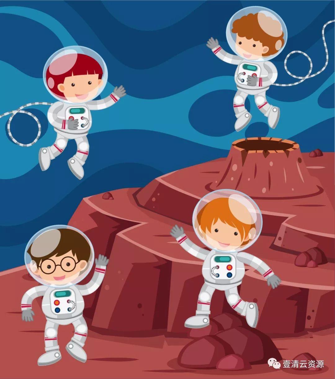 【S0305】【素材】可爱卡通航天主题形象矢量素材宇宙宇航员PSD设计素材源文件