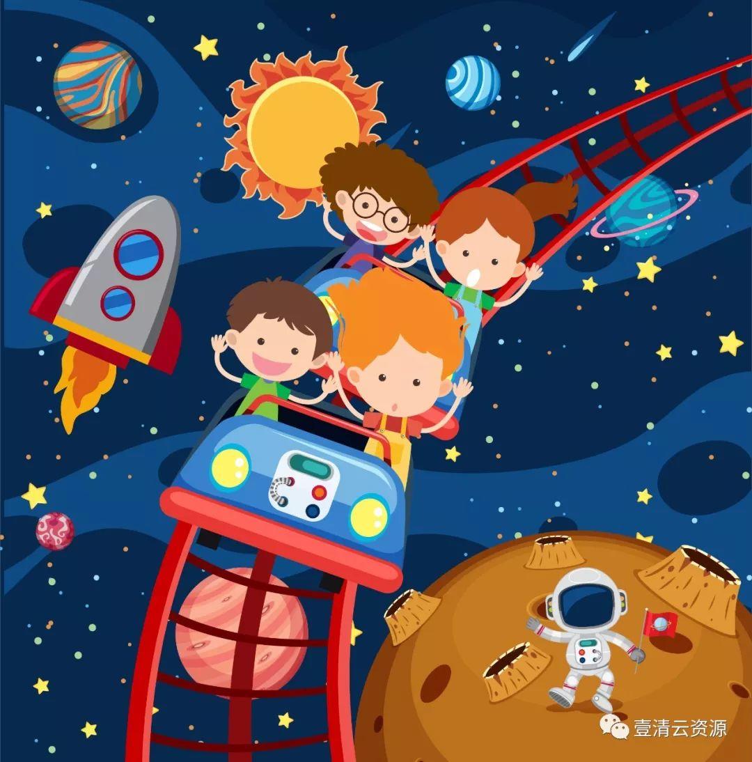 【S0305】【素材】可爱卡通航天主题形象矢量素材宇宙宇航员PSD设计素材源文件