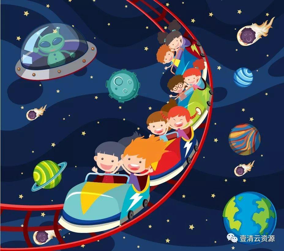 【S0305】【素材】可爱卡通航天主题形象矢量素材宇宙宇航员PSD设计素材源文件