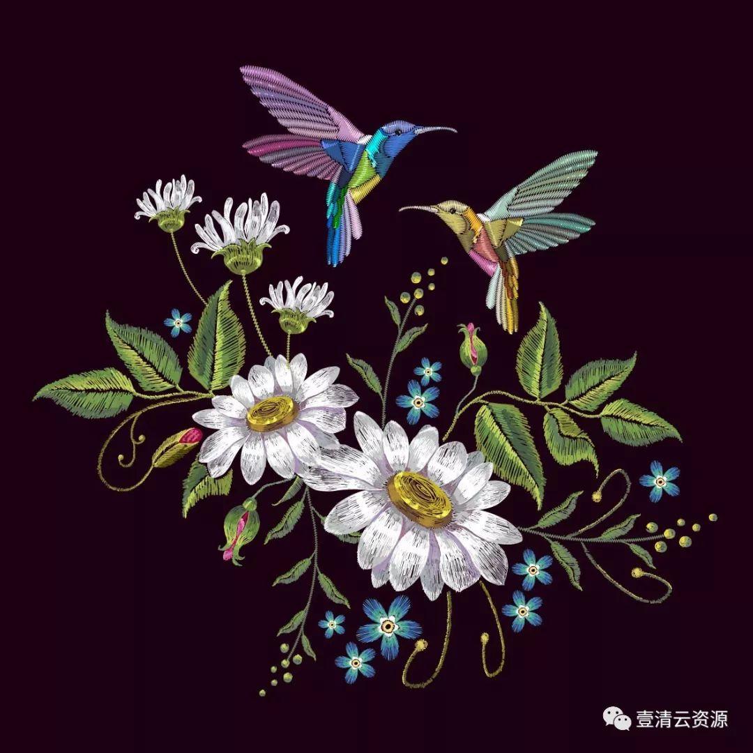 【S0328】【素材】中国风潮牌服装布料刺绣仙鹤龙动物花纹图案背景矢量设计素材