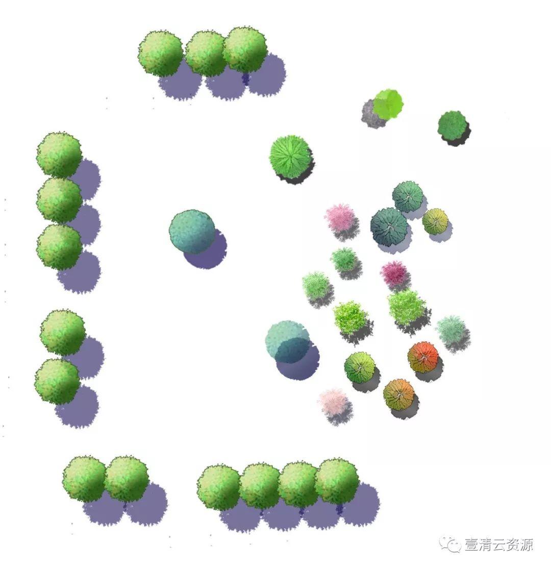 【S0344】【素材】园林景观彩色总平面素材-水彩手绘风格PSD设计素材源文件