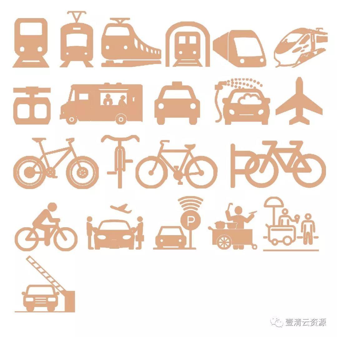 【S0346】【素材】—分析图PSD图标符号合集＋旅游规划设计分析图PSD源文件