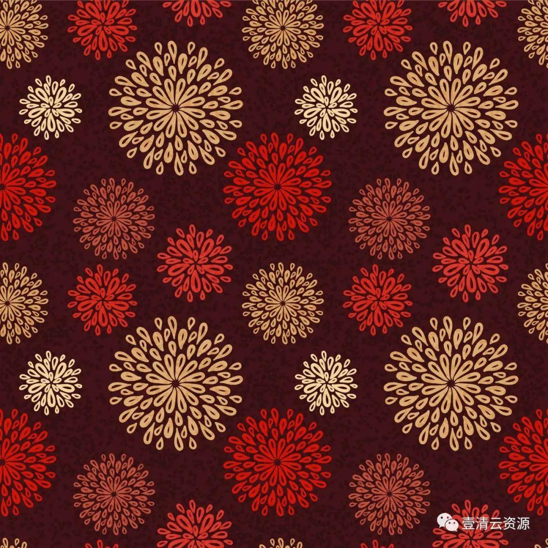 【S0352】【素材】喜庆红色图案背景纹理EPS JPG素材