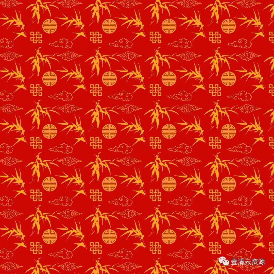 【S0352】【素材】喜庆红色图案背景纹理EPS JPG素材