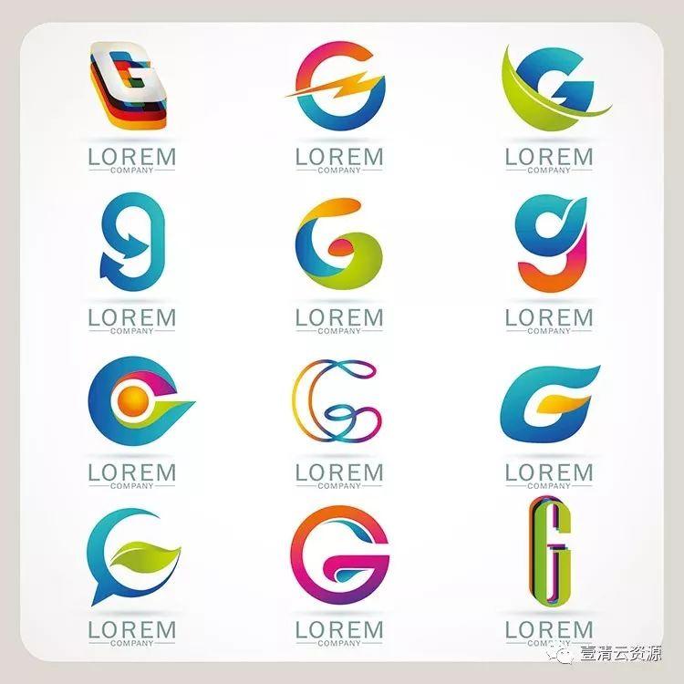 【S0354】【素材】时尚简约抽象创意英文字母变形元素LOGO标志设计模板矢量图案素材