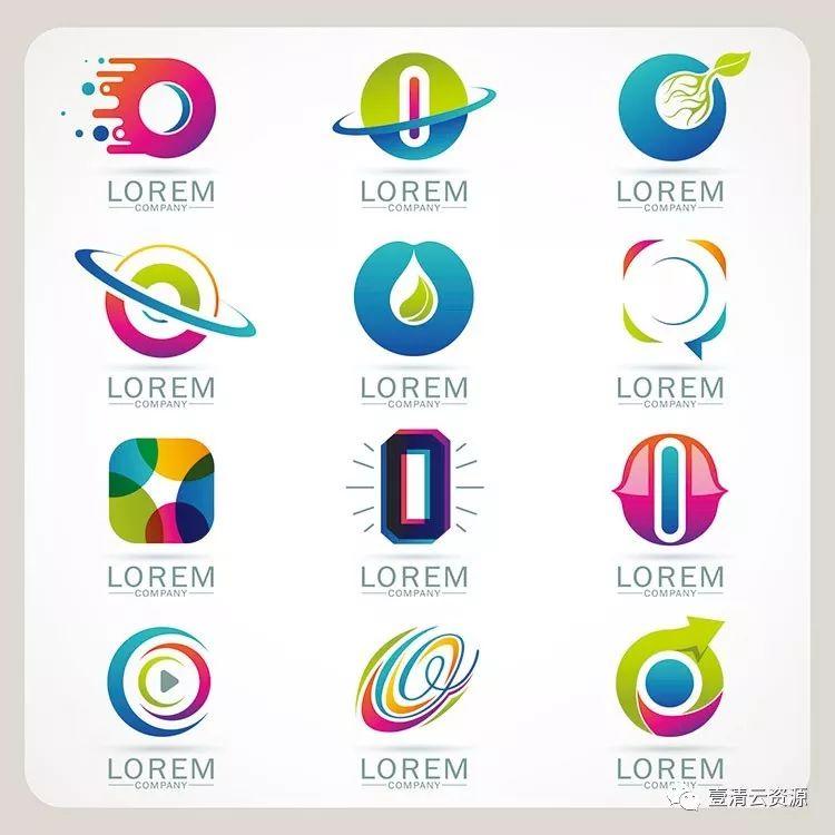 【S0354】【素材】时尚简约抽象创意英文字母变形元素LOGO标志设计模板矢量图案素材