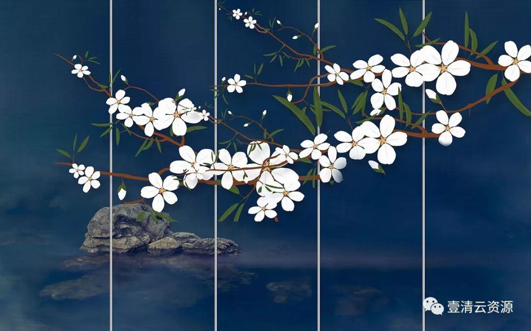 【S0376】新中式海报PSD素材模板 大气高档古风古典立体背景墙装饰画新