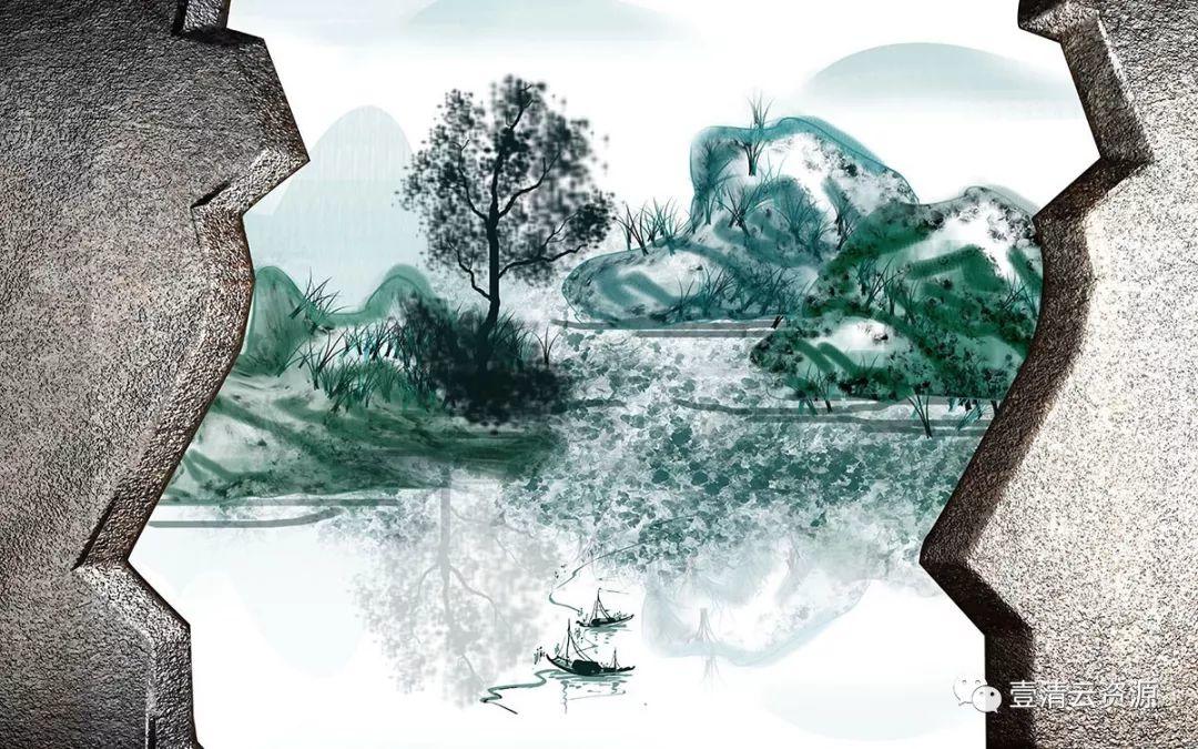 【S0376】新中式海报PSD素材模板 大气高档古风古典立体背景墙装饰画新