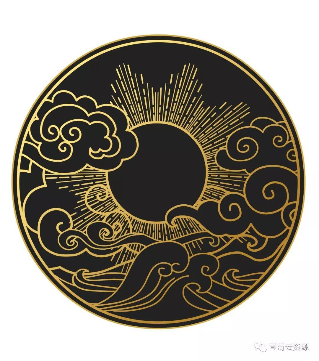 【S0378】【素材】日式烫金团纹EPS设计素材源文件