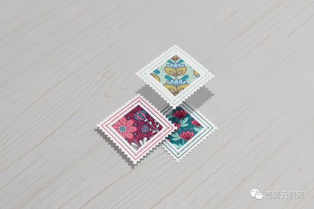 【S0381】【素材】方形邮票样机16款PSD设计素材源文件