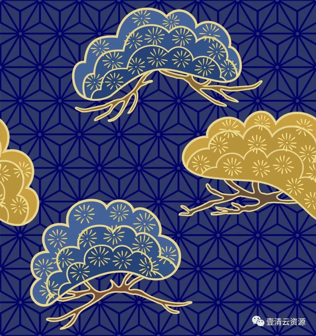 【S0403】【素材】和风仙鹤图案AI EPS 设计素材源文件