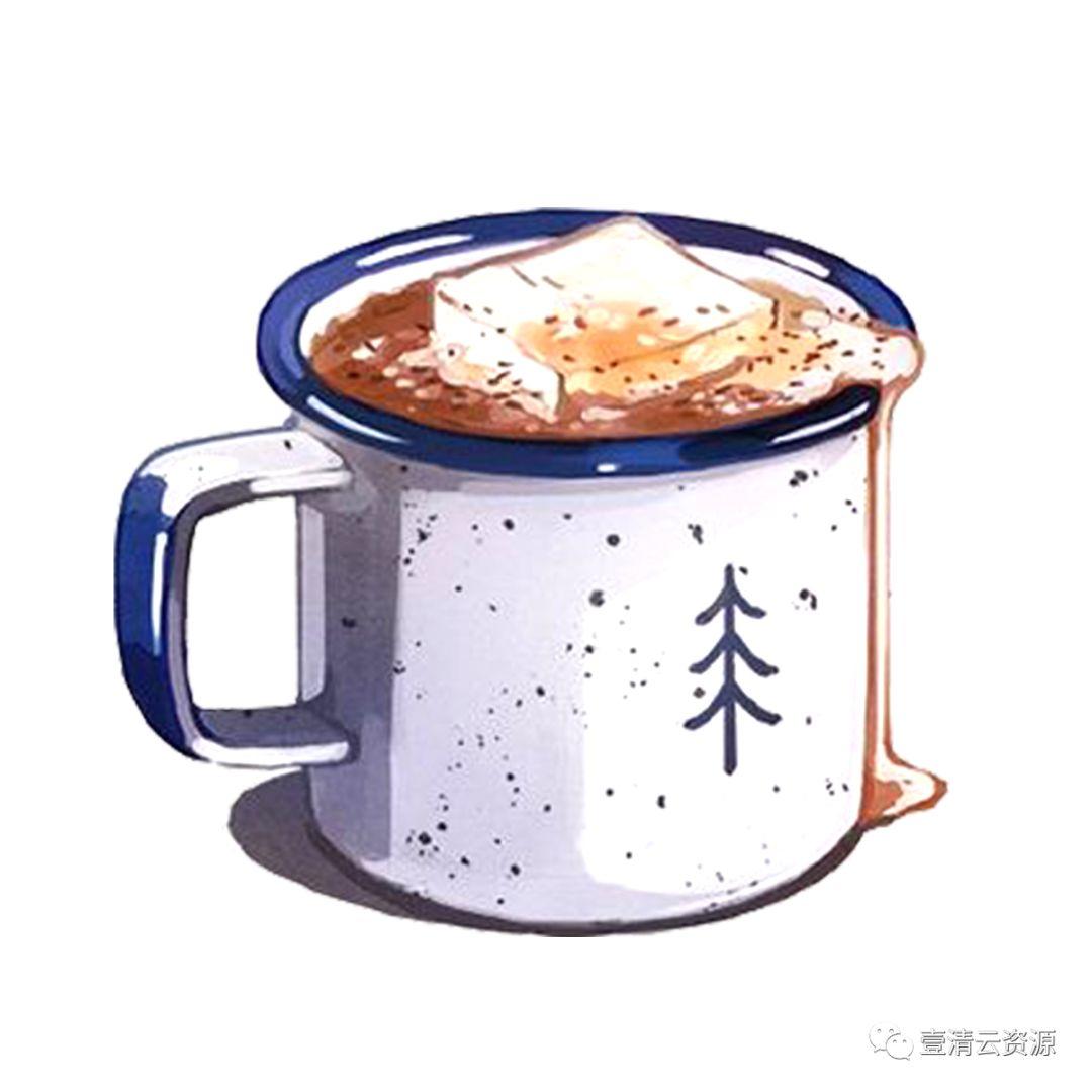 【S0406】【素材】壹清云资源手绘咖啡PNG设计素材源文件