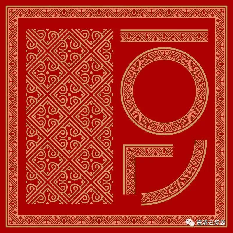 【S0412】【素材】中式门窗边框图案PNG PSD设计素材源文件