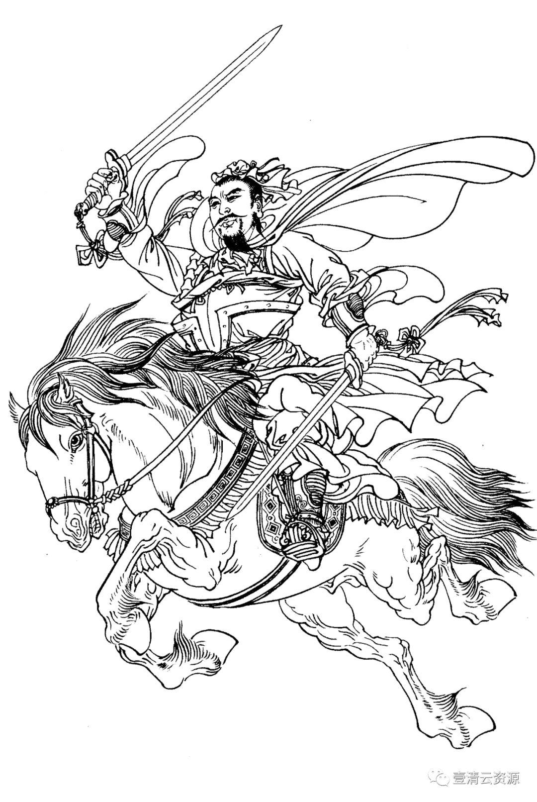 【S0419】【素材】武将线描图集JPG设计素材源文件
