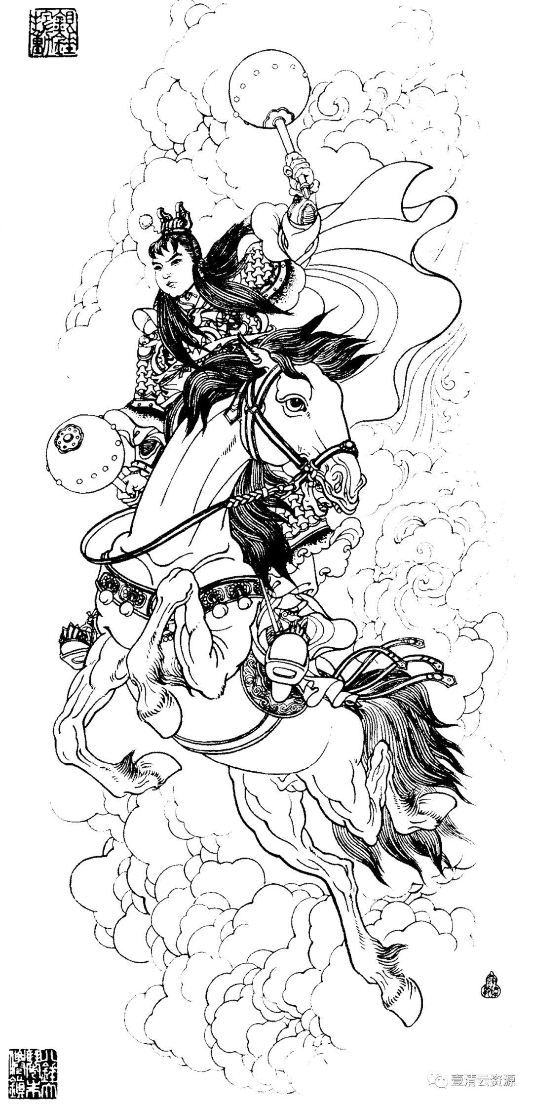 【S0419】【素材】武将线描图集JPG设计素材源文件