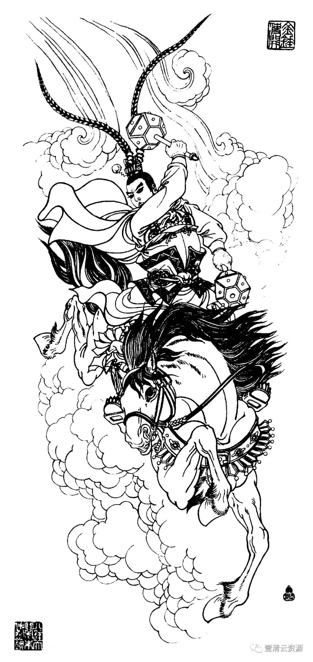 【S0419】【素材】武将线描图集JPG设计素材源文件