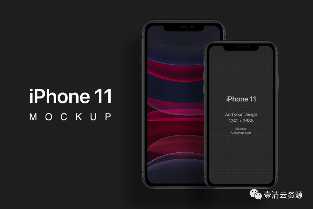 【S0429】【素材】iPhone 11 Mockups 苹果手机界面设计效果展示VI样机PSD智能贴图