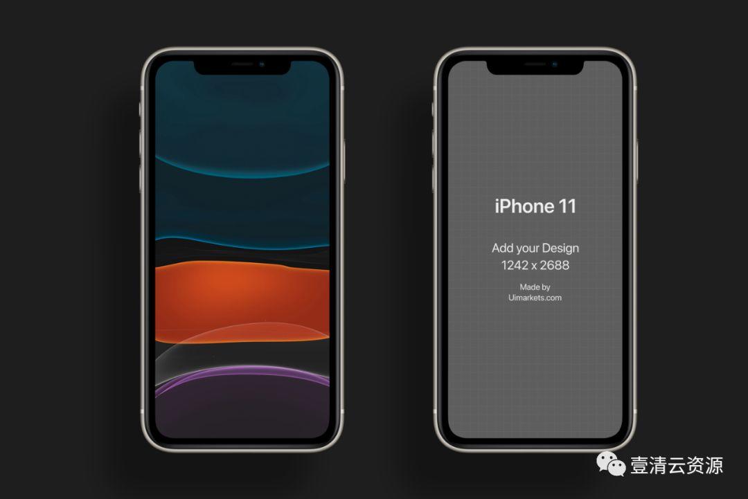 【S0429】【素材】iPhone 11 Mockups 苹果手机界面设计效果展示VI样机PSD智能贴图