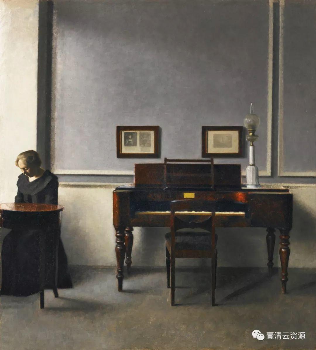 【S0447】【素材】哈默休伊Vilhelm Hammershoi油画作品高清图片素材100幅（JPG）