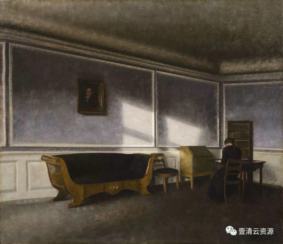 【S0447】【素材】哈默休伊Vilhelm Hammershoi油画作品高清图片素材100幅（JPG）