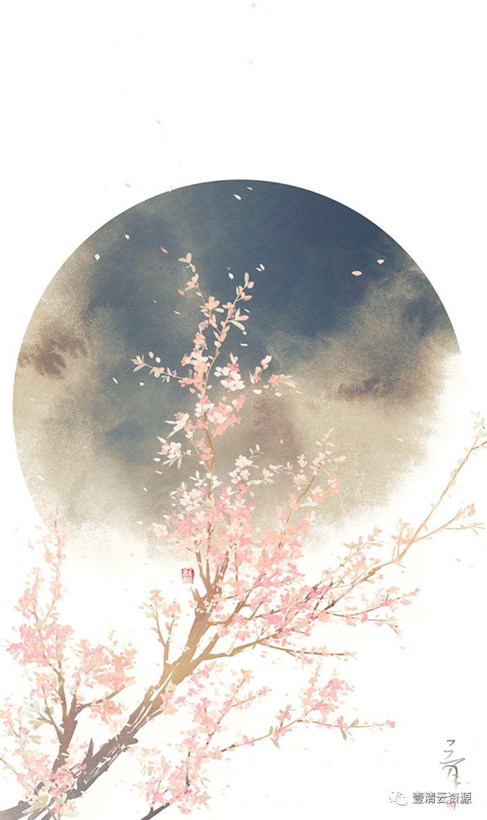 【S0456】【素材】中国风工笔画牡丹梅花鹿仙鹤花卉PNG免抠高清平面设计ps图片素材