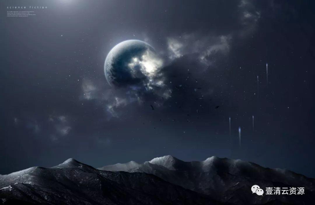 【S0469】【素材】19款科技星球浩瀚宇宙星空星系地球流星太空海报背景PSD设计素材