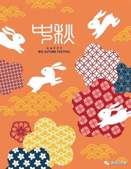 【S0475】【素材】中秋节卡通可爱插画活动封面海报月亮月饼矢量EPS设计素材源文件