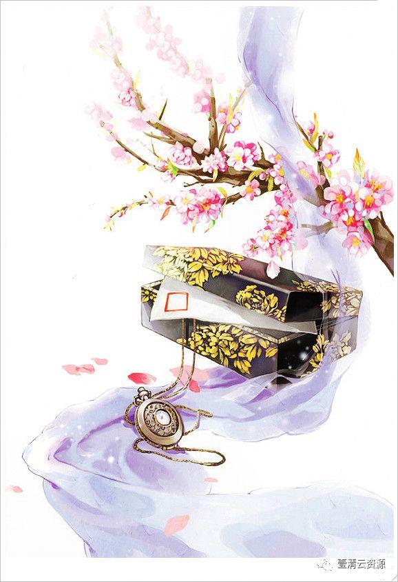 【S0479】【素材】清新插画风景枝叶花朵PNG免抠设计素材源文件