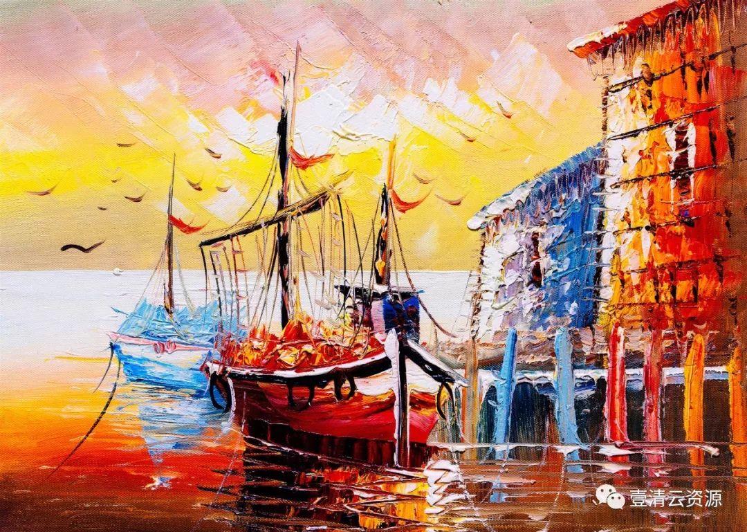 【S0531】【素材】时尚建筑风景油画水彩壁画JPG设计素材源文件
