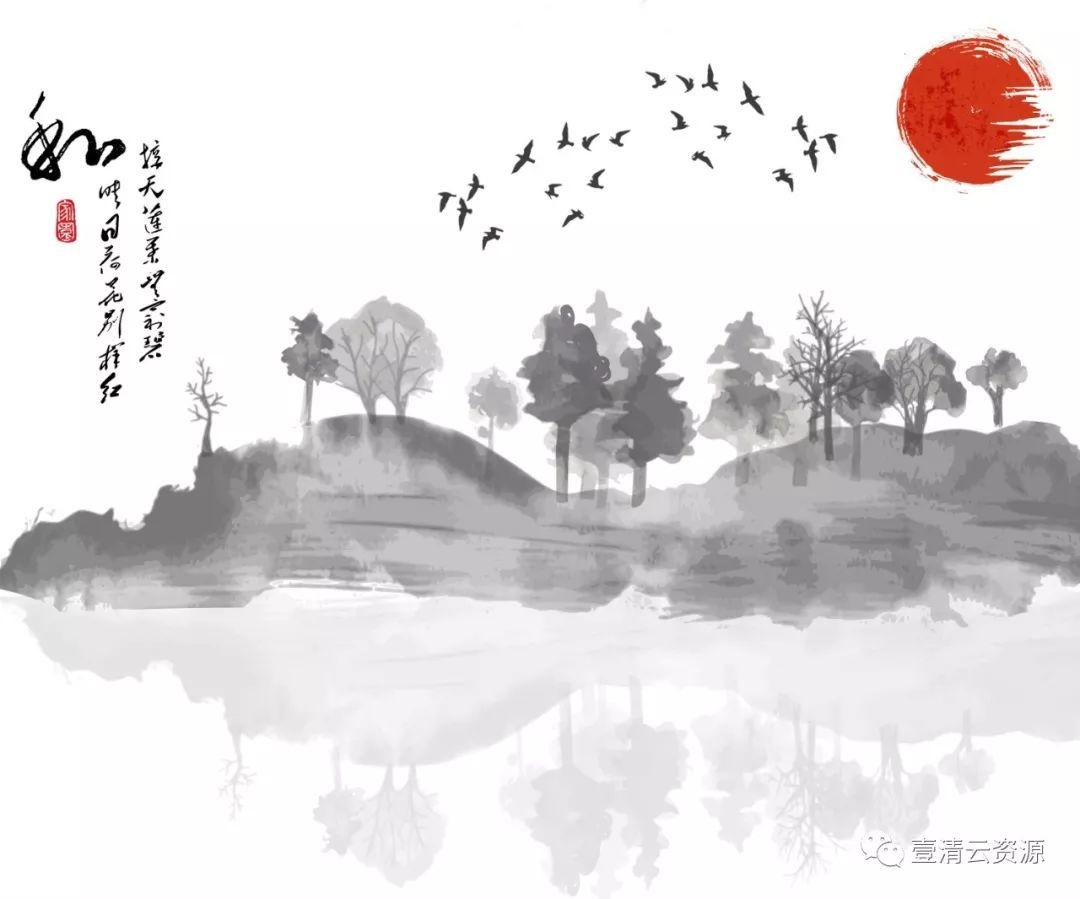 【S0532】【素材】宣传海报古风水墨山水画禅意海报PSD设计素材源文件